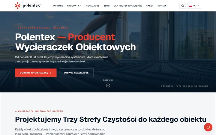 Podgląd strony firmowej Polentex.pl